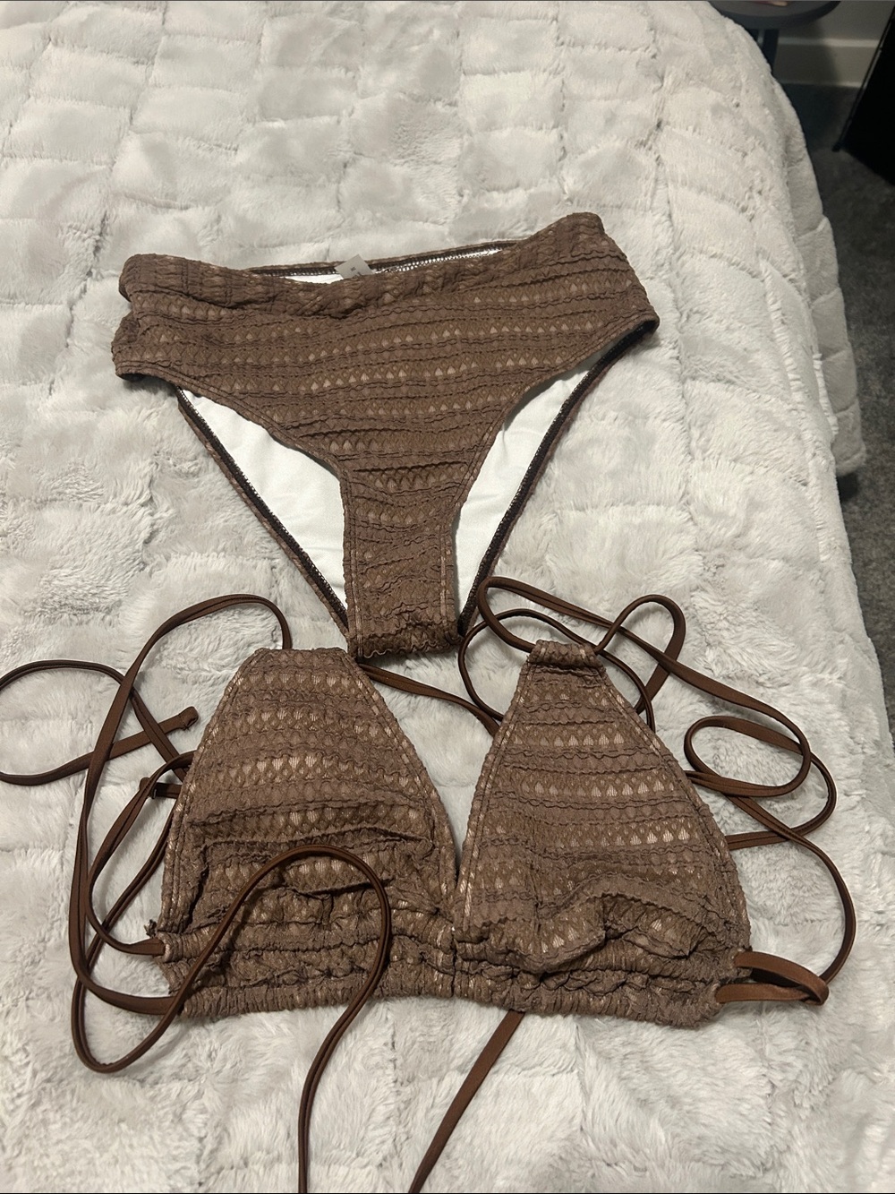 Skip Hop Brown Crochet Two-Piece Bikini Set